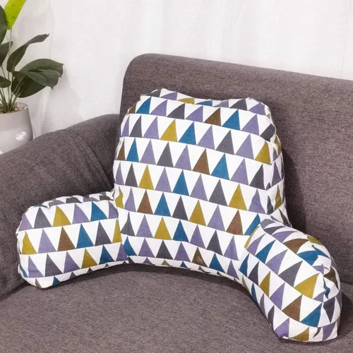 Vista 21 de Almohada de lectura estampada bohemia con brazos de apoyo, almohada suave para descansar en la cama, cojín de apoyo para la espalda para niños que