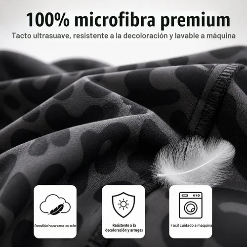Vista 4 de Juego de ropa de cama con estampado de leopardo, tamaño individual, juego de cama de guepardo africano para decoración de dormitorio de Negro