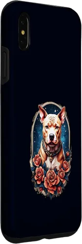 Vista 3 de Funda estilo vintage para iPhone XS Max Pitbull Dog Tattoo Art Vintage Old School