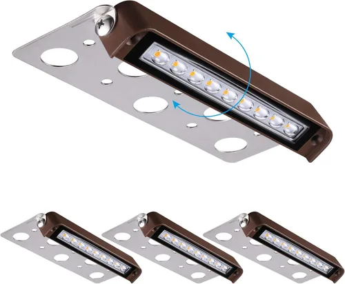 Vista 10 de LEONLITE 5CCT - Luces LED de pared de contención de 4 pulgadas, 2200 K/2700 K/3000 K/4000 K/5000 K seleccionables, iluminación LED de bajo voltaje