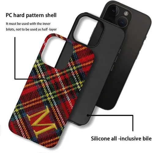 Vista 2 de DAIZAG Funda para iPhone 16 15 14 13 Pro Max Plus 12 11, carcasa rígida híbrida personalizada de 2 capas para regalo de niña y mujer, monograma