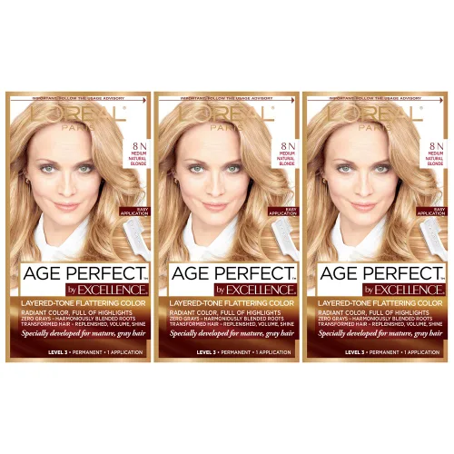 Vista 29 de L'Oreal Paris Excellence Age Perfect - Kit de coloración de tonos degradados, rubio natural medio 5CB