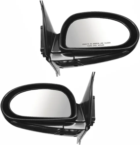 Vista 232 de TRQ Conjunto de 2 piezas de espejo lateral para conductor y pasajero, ajuste eléctrico, sin calefacción, sin memoria, color negro, compatible