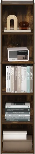 Vista 204 de Furinno - Estantería de cubos de 5 niveles serie Luder para libros y almacenamiento, color roble francés