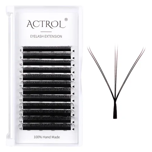 Vista 39 de YY - Extensiones de pestañas negras rizadas C 0.002 in, 0.315 in, extensión de volumen de pestañas, abanicos fáciles, 4D en forma de Y, pestañas