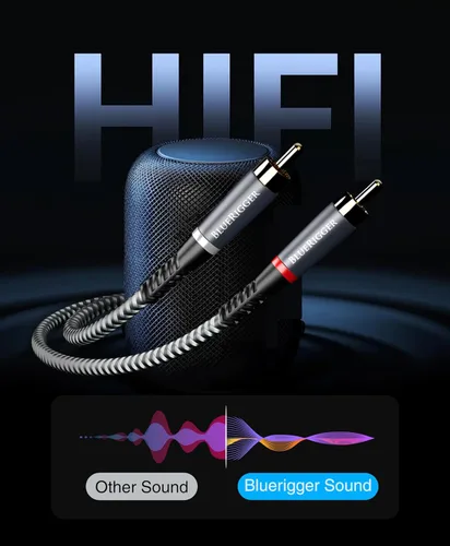 Vista 4 de BlueRigger Cable de audio auxiliar a 2RCA de 0.138 in