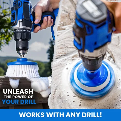 Vista 6 de RotoScrub Almohadillas de Fregado para Limpieza de Baño + Cepillo de Fregado con Motor de Taladro Kit Combinado de Accesorios