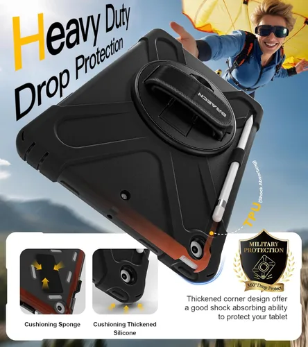 Vista 3 de BRAECN Funda para iPad de 9ª/8ª/7ª Generación, Funda Resistente a Prueba de Golpes con Protector de Pantalla, Soporte para Lápiz, Soporte para Tapa