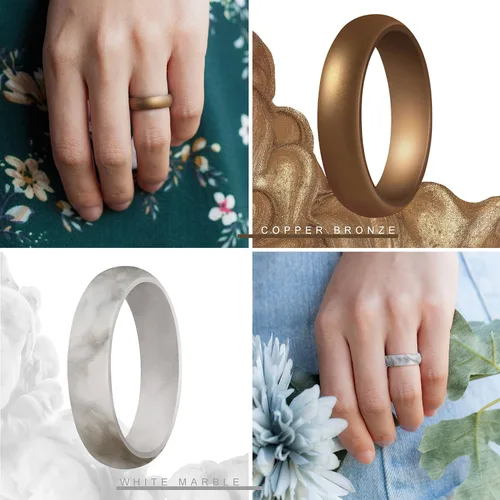Vista 5 de ThunderFit - Anillo de boda de silicona para mujer 732pulgadas de ancho 564pulgadas de grosor