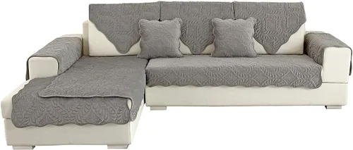 Vista 9 de vctops Funda acolchada de terciopelo para sofá, funda suave para sofá modular, funda antideslizante para sofá, para perros, gatos y mascotas