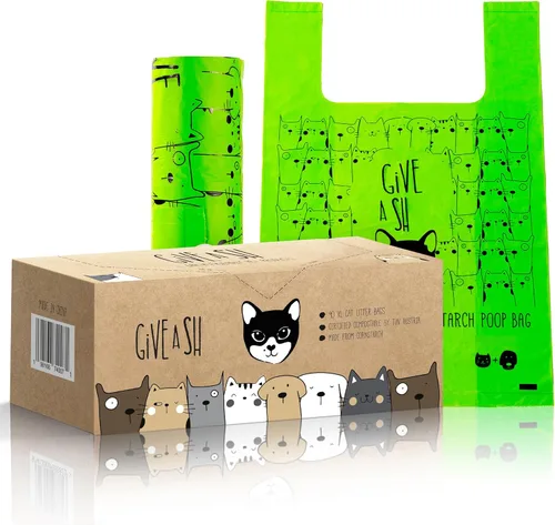 Vista 10 de Bolsas certificadas compostables para casa de G.A.S para excremento de gato - 10% para caridad - Basadas en almidón de maíz - Para limpiar bandejas
