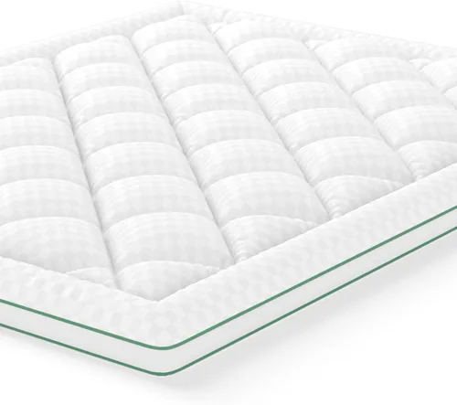 Vista 10 de Novilla Cubrecolchón de espuma viscoelástica individual de 2 pulgadas, infusión de gel refrescante, almohadilla ventilada para aliviar la presión