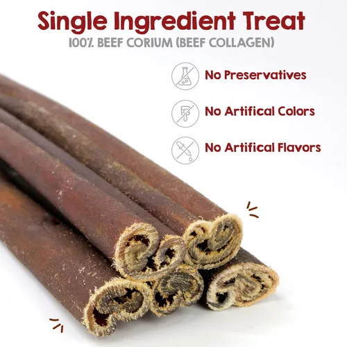 Vista 2 de Riley's Palitos de Colágeno de Res de 12 Pulgadas para Perros, Masticables de Colágeno para Perros, Bully Stick y Alternativa de Cuero Crudo