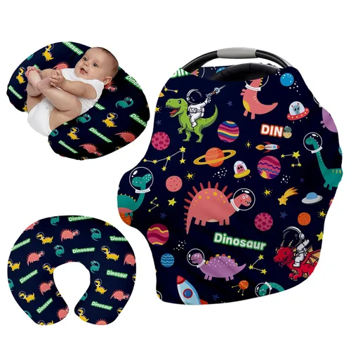 Vista 25 de Funda de asiento de automóvil personalizada para bebés, cubierta multiusos para asiento de automóvil con nombre, fundas de asiento de automóvil