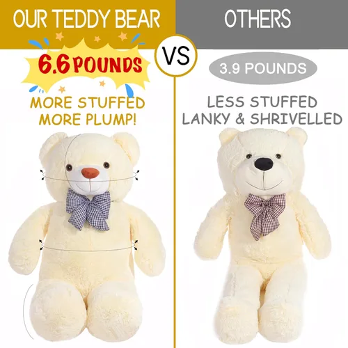Vista 2 de IKASA - Oso de peluche gigante, animales de juguete (Blanco, 47 pulgadas)