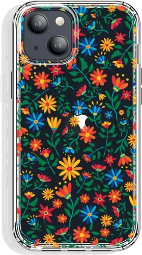 Vista 60 de GYZYA Funda transparente para iPhone 14 y iPhone 13 de 6.1 pulgadas con diseño de patrón, funda protectora delgada de TPU + parachoques a prueba