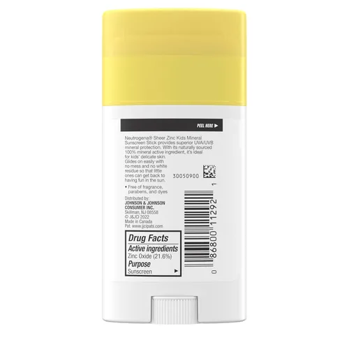 Vista 9 de Neutrogena Sheer Zinc - Barra de protector solar para niños, amplio espectro SPF 50 para cara y cuerpo, fórmula mineral hipoalergénica, resistente