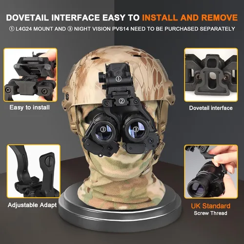Vista 3 de New Reinforced Upgraded Version Night Vision Bridge with Adjustable Field of View for pvs14 Support 2 Optical Night Visions or 1 Digital Night