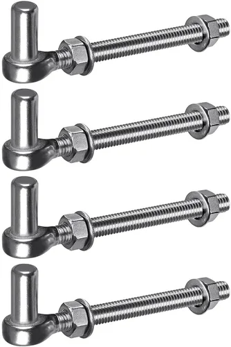 Vista 15 de Insaga Bisagra de puerta de perno en J, bisagras de puerta de granja de acero inoxidable 304, perno de bisagra de puerta M12 x 10 pulgadas, perno