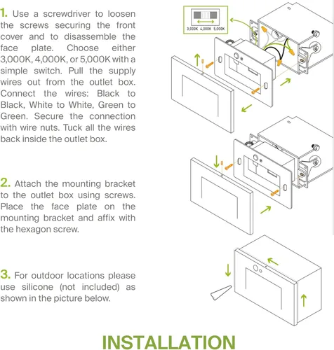 Vista 9 de ASD Lámpara LED empotrable, iluminación de peldaños para escaleras para exteriores e interiores, 3CCT, regulable, impermeable, con certificación