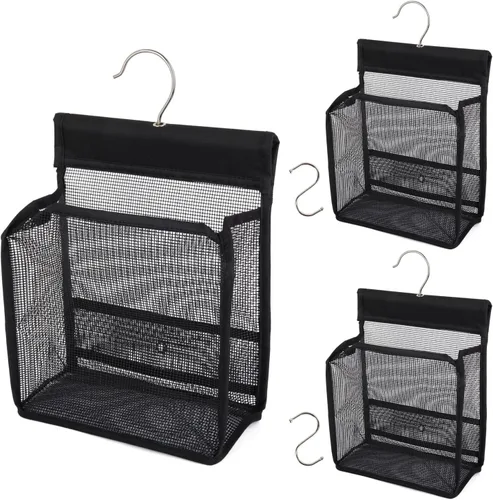 Vista 9 de Mini cesta de almacenamiento de malla colgante para baño, cesta de almacenamiento plegable para ducha, ideal para gimnasios, dormitorios