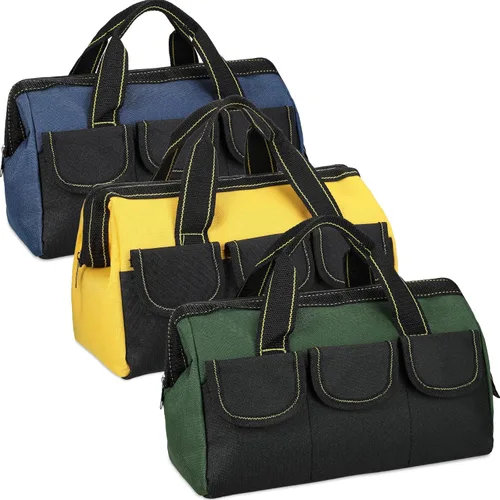 Vista 10 de Sanwuta Paquete de 3 bolsas de herramientas para hombres con parte inferior dura impermeable, bolsa de herramientas de alta resistencia de boca