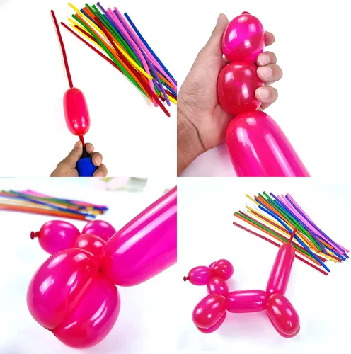 Vista 5 de 260 globos para torcer globos de animal, globos de látex largos y delgados para modelar, kit de globos mágicos de animales para bodas, cumpleaños