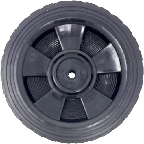 Vista 8 de Kit de rueda, ruedas de plástico negro de 7 pulgadas para eje de eje de 3/8 pulgadas, banda de rodadura de goma de diamante, incluye tapas de eje