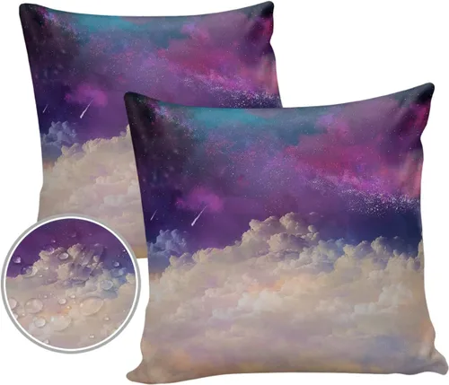 Vista 8 de Juego de 2 fundas de almohada decorativas para exteriores, fundas de almohada suaves, impermeables, 16 x 16 pulgadas, pájaros en los alambres