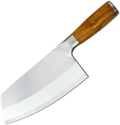Cuchillo de chef de acero inoxidable de 8 pulgadas, cuchillo de chef de damasco serbio, cuchillo de rebanar carnicero serbio para carne (color