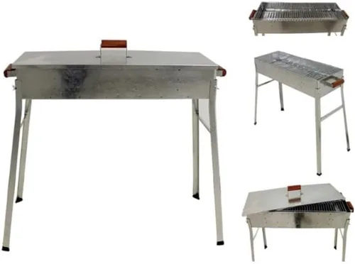 Vista 2 de Tradicional persa Medio Oriente Árabe Turco Galvanizado Barbacoa Parrilla de carbón de leña estilo mexicano Iraní Mangal Kabob Paz