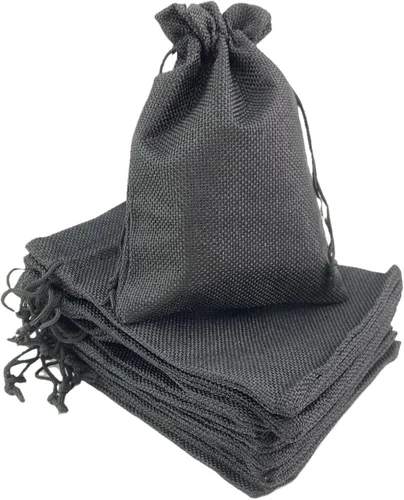 Vista 48 de Palmhomee Paquete de 20 bolsas de regalo de arpillera con cordón, bolsas de joyería de lino, bolsas de yute de arpillera para joyas de cumpleaños