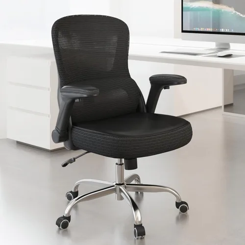 Vista 10 de Silla de oficina ergonómica, sillas de escritorio para computadora cómodas, silla de juegos de respaldo alto de malla con soporte lumbar ajustable