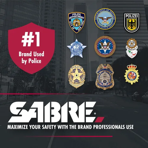 Vista 5 de SABRE Spray de pimienta con joyas, máxima potencia, diseño monocromático elegante, clip a presión de acceso rápido y fácil para sujeción segura
