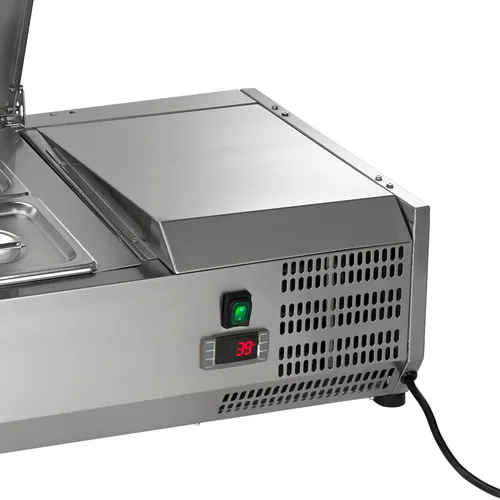 Vista 4 de Arctic Air ACP55 55" Estación de preparación de condimentos en cubierta refrigerada 10 Pan