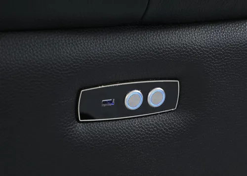 Vista 68 de BlackJack Furniture Venice - Sofá modular de cuero italiano de grano superior de 5 piezas con 3 reclinables eléctricos, reposacabezas ajustable