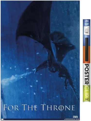 Vista 18 de Trends International Póster de pared Viserion Game of Thrones, 22.375 x 34 pulgadas, versión enmarcada en negro