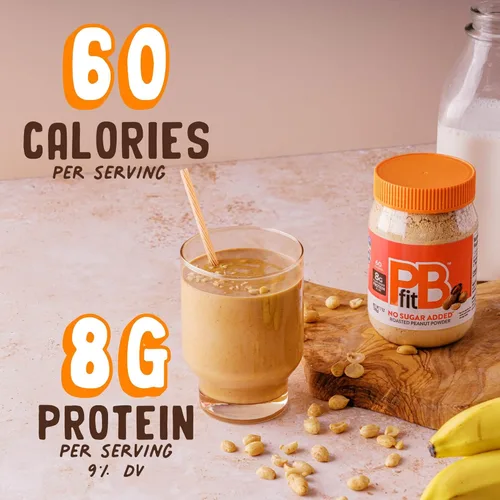 Vista 3 de PBfit Polvo de mantequilla de maní de 7 onzas sin azúcar añadida, untable de maní en polvo de maní asado real, 8g de proteína, hecho con eritritol