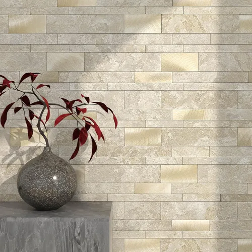 BeNice Azulejos de protección contra salpicaduras para cocina, despegar y pegar, azulejos de mosaico lineal impermeable para salpicaduras en muro