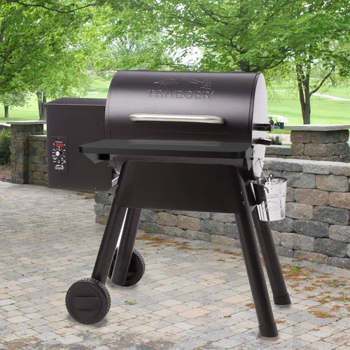 Vista 5 de Estante frontal plegable Stanbroil para parrillas de pellets Traeger serie 20, Tailgater, Renegade, accesorios de parrilla para parrilla plegable