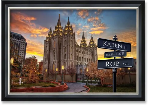 Vista 113 de IPIC - Personalized Framed Canvas with Custom Street Sign in Boston Personalized Street Signs with Names, Custom Canvas Print, Boston Sunset
