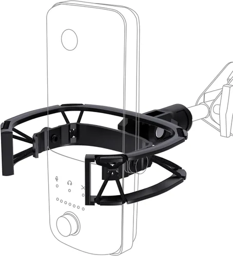 Vista 10 de AT2020 Soporte de amortiguador para micrófono con filtro pop, [Construido a medida para micrófono audio technica] Clip de sujeción de amortiguador