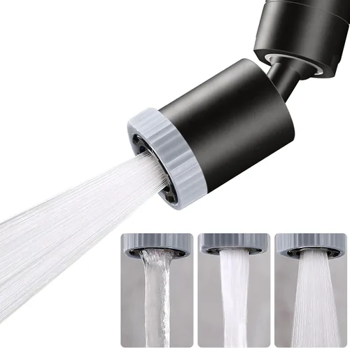 Aireador de grifo giratorio, boquilla de grifo de 3 funciones, accesorio de grifo de fregadero de cocina giratorio de gran ángulo de 360°, extensor