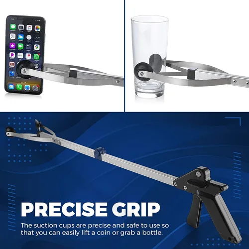 Vista 6 de Herramienta de agarre de alcance, dispositivo de agarre, pinza plegable ligera y duradera que extiende el alcance del brazo hasta 32 pulgadas, ideal