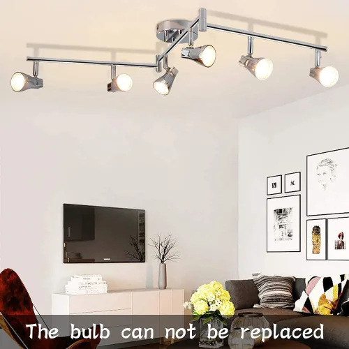 Vista 5 de DLLT - Kit moderno de iluminación LED de pista, 6 luces ajustables decorativas para riel, foco de techo o pared de montaje empotrado de 6 vías