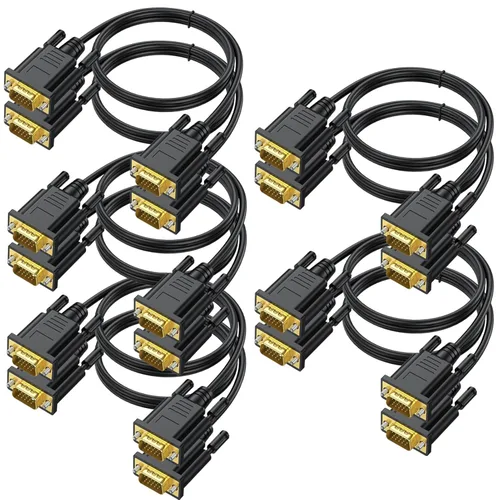 Vista 11 de Cables VGA de 3 pies, cable de monitor de computadora VGA macho a macho, 1080 p a 60 Hz, cable de video Full HD de 15 pines para computadora, PC