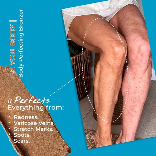 Vista 3 de Be You Body Bronceador perfeccionador de piernas Instantáneamente saludable e impermeable, lavado radiante, sin sol, transferencia de aspecto