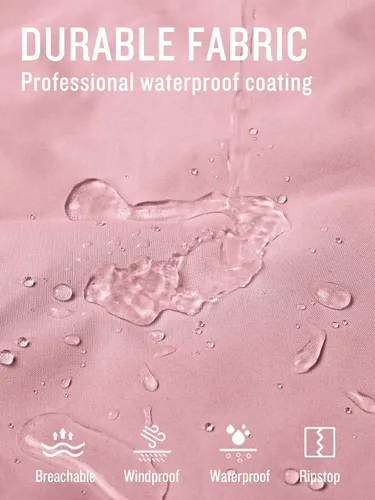 Vista 5 de SaphiRose Chaqueta impermeable para mujer, ligera, para exteriores, con capucha extraíble