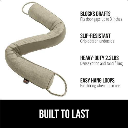 Vista 2 de GORILLA GRIP Tope de Corrientes de Aire para Puerta para la Parte Inferior de las Puertas, Burlete Barrera Contra el Clima Sella Ruido, Bloqueador