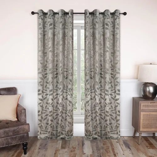 Vista 40 de Superior Cortinas opacas, oscurecimiento de la habitación para dormitorio, bloqueo solar, térmicas, cortinas bohemias modernas, colección de hojas